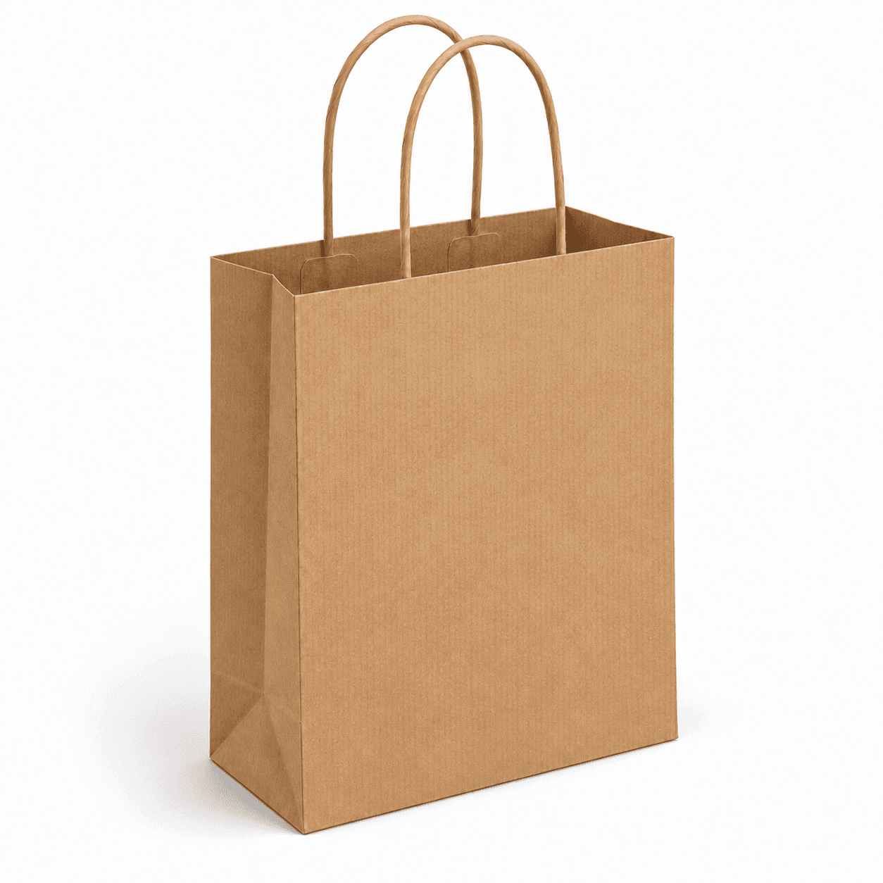 Papierová taška PREMIUM - Hnedý ryhovaný papier