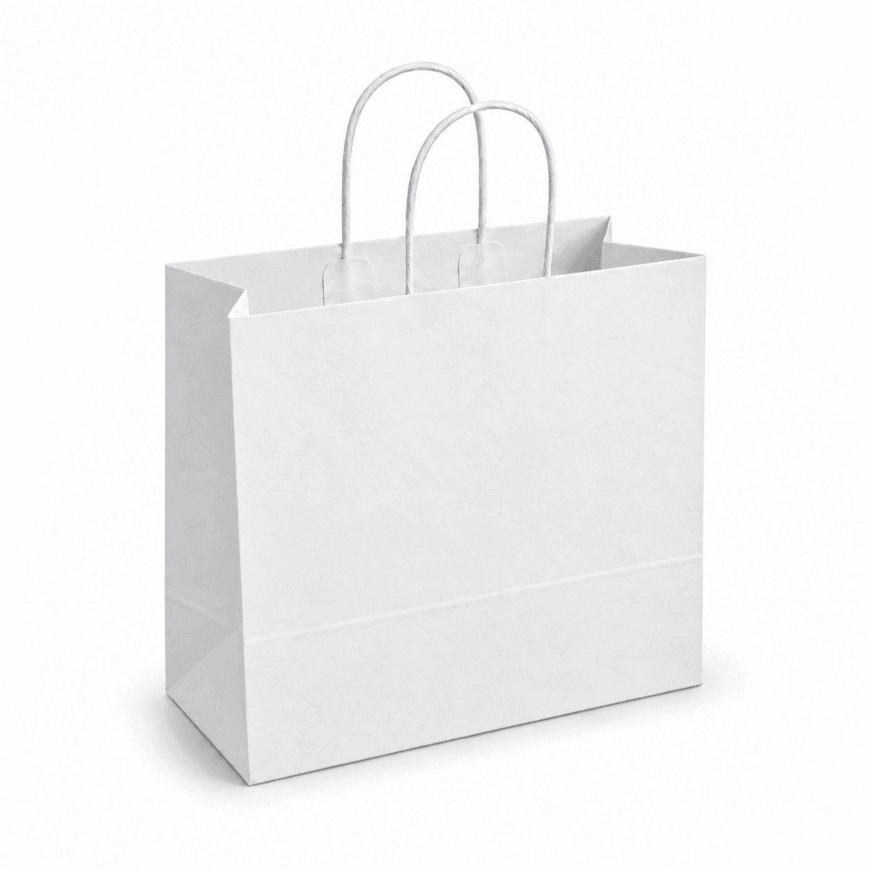 Papierová taška PREMIUM - Biely hladký papier – 26x16x25cm · bez potlače