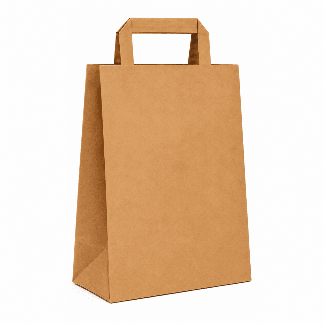 Hnedá papierová taška s plochým papierovým uchom – 22x10,5x36cm · bez potlače