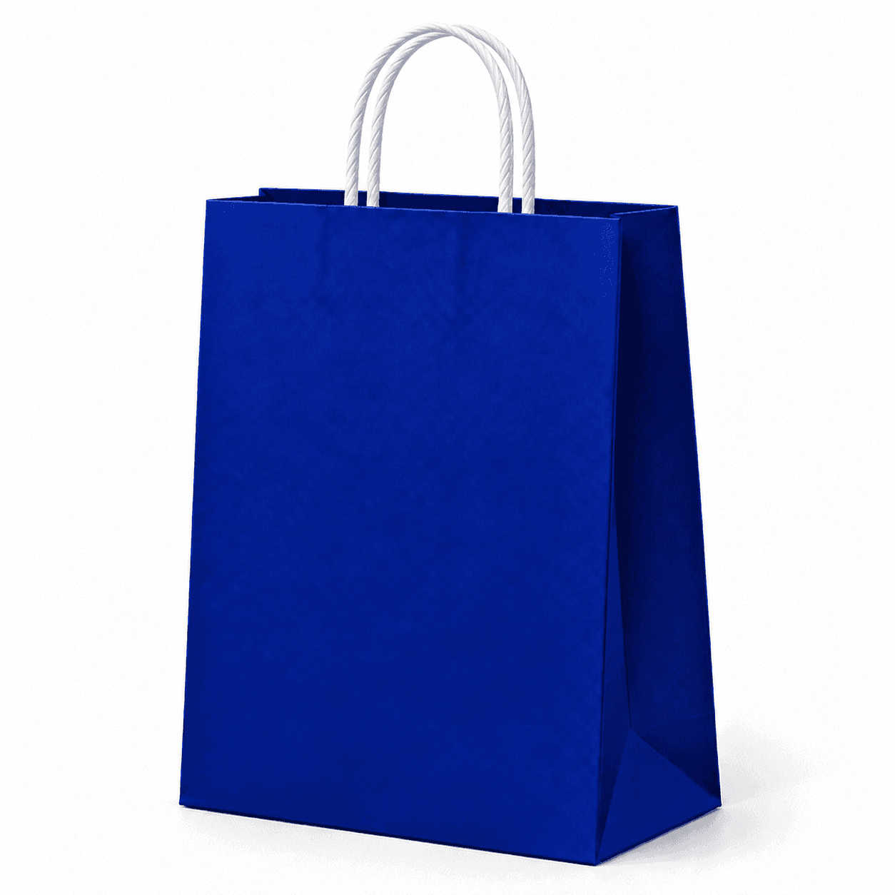 Farebná papierová taška – 24x10x34cm · Modrá