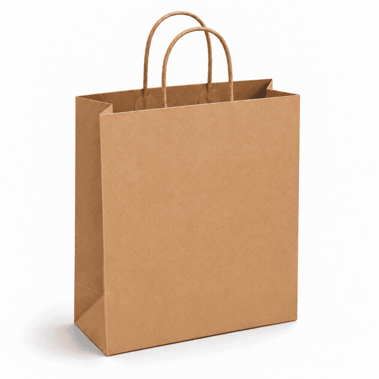 Papierová taška PREMIUM - Hnedý ryhovaný papier – 24x10x34cm