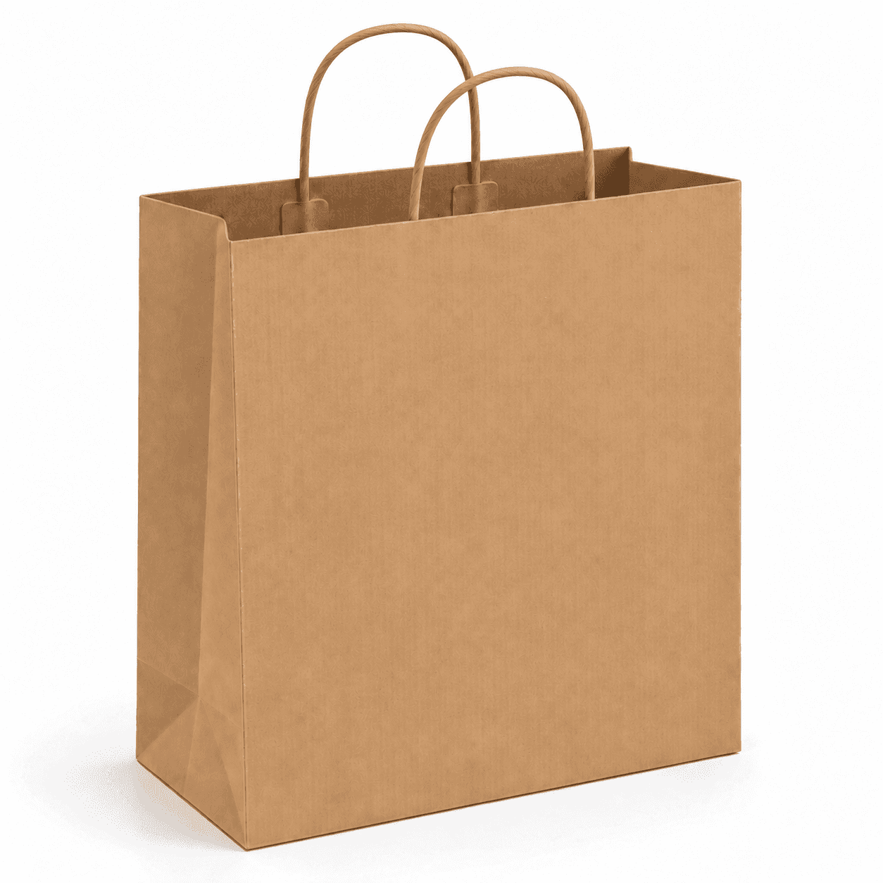Papierová taška PREMIUM - Hnedý ryhovaný papier – 35x15x40cm