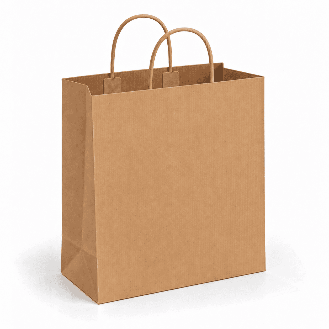 Papierová taška PREMIUM - Hnedý ryhovaný papier – 30x16x34cm