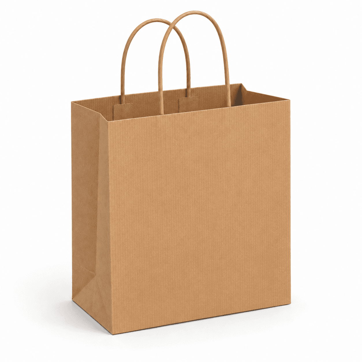 Papierová taška PREMIUM - Hnedý ryhovaný papier – 26x16x25cm