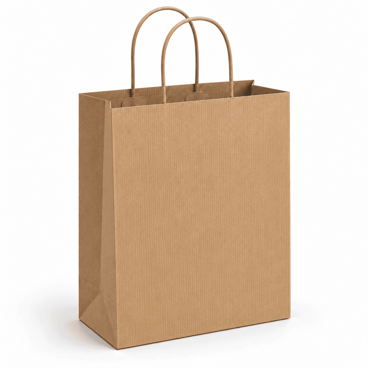 Papierová taška PREMIUM - Hnedý ryhovaný papier – 30x12x40cm