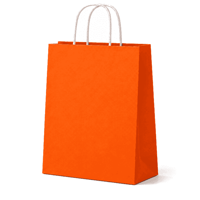 Farebná papierová taška – 24x10x34cm · Oranžová