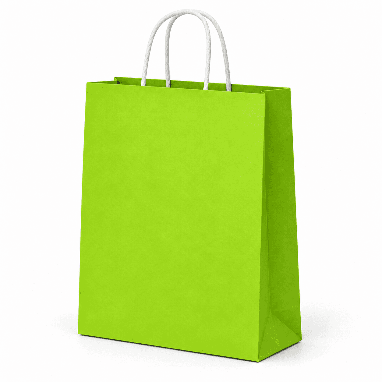 Farebná papierová taška – 24x10x34cm · Svetlozelená