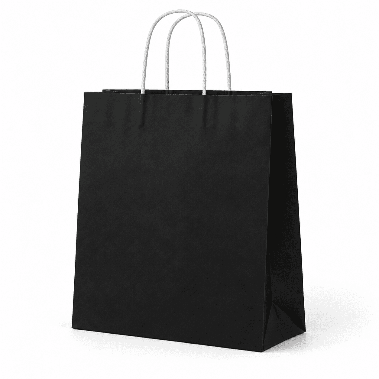 Farebná papierová taška – 35x15x40cm · Čierna · bez potlače