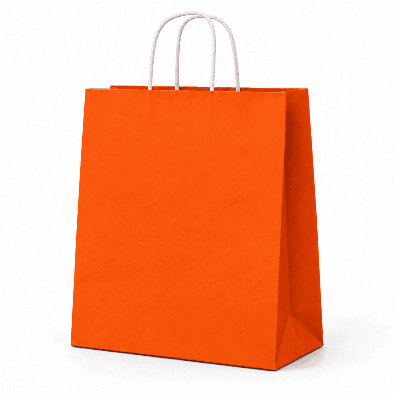 Farebná papierová taška – 35x15x40cm · Oranžová · bez potlače