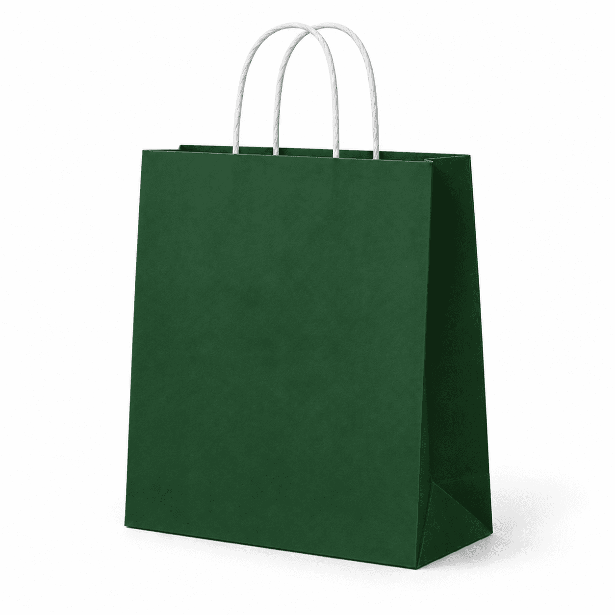 Farebná papierová taška – 35x15x40cm · Tmavozelená · bez potlače