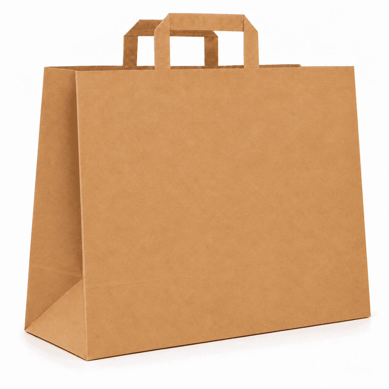 Hnedá papierová taška s plochým papierovým uchom – 45x17x45cm