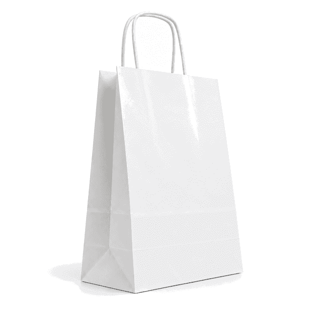 Papierová taška STANDARD PLUS - Biely hladký papier – 18x8x22cm · bez potlače