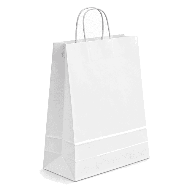 Papierová taška STANDARD PLUS - Biely hladký papier – 32x14x42cm