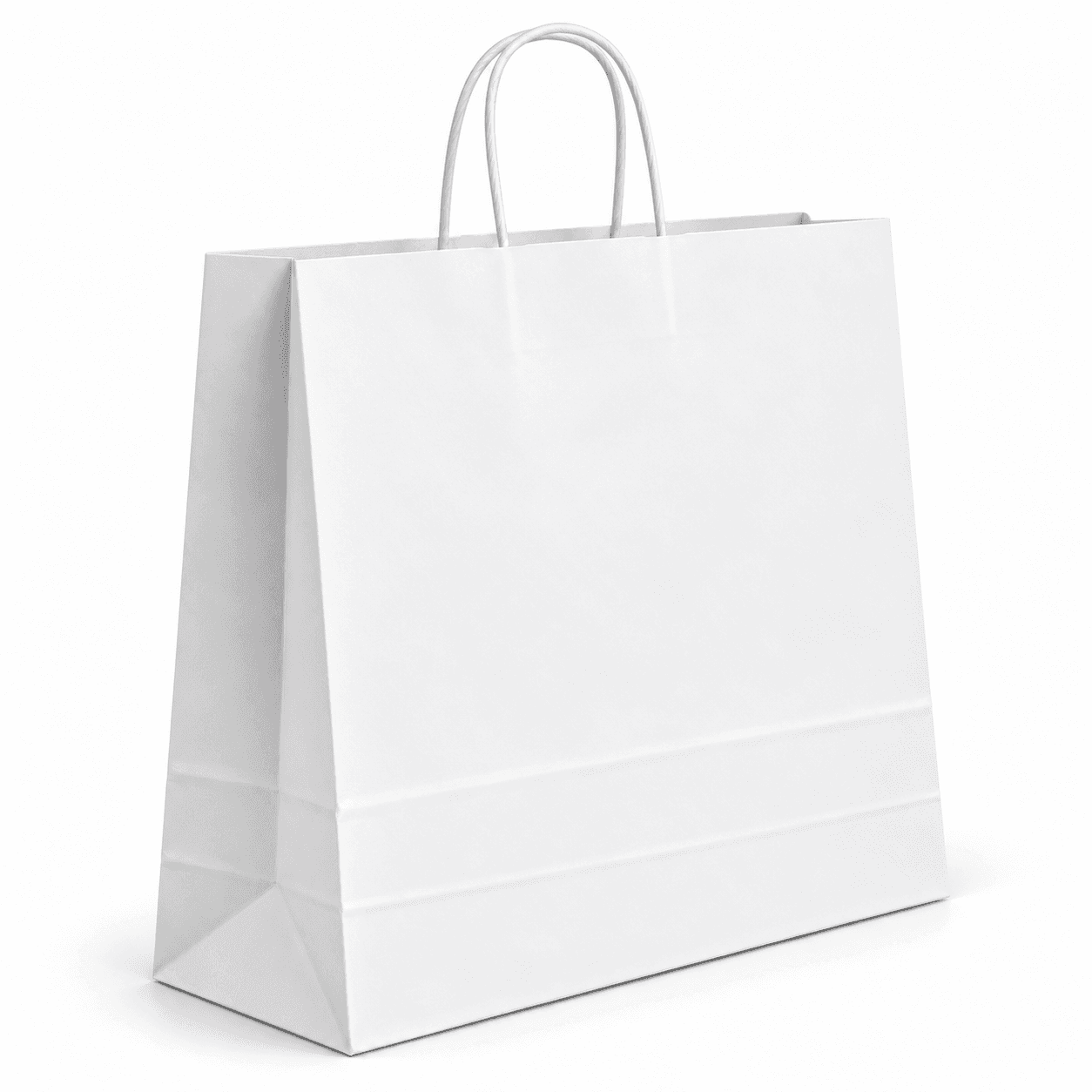 Papierová taška STANDARD PLUS - Biely hladký papier – 45x17x48cm