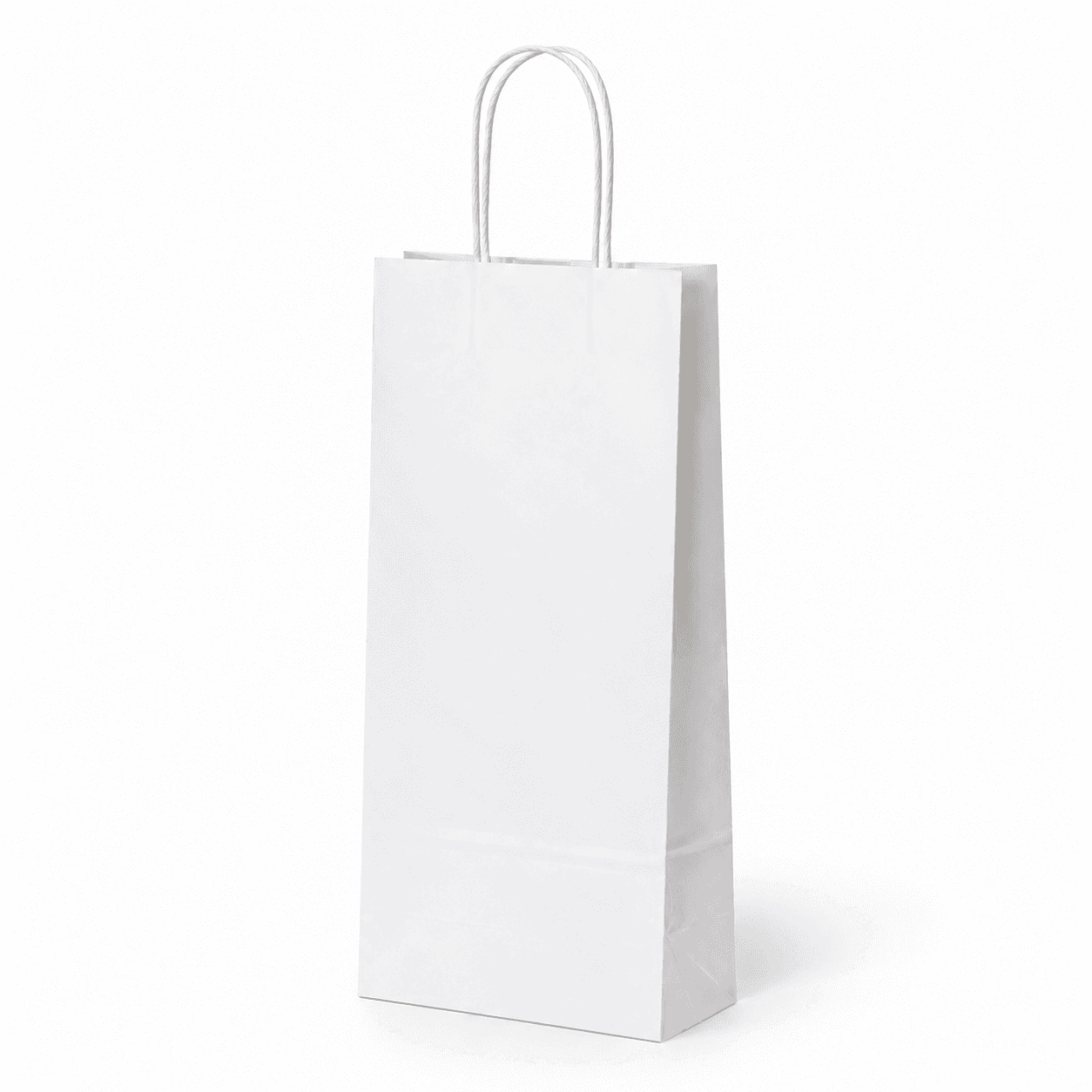Taška na víno s krúteným uchom – 14x8x39cm · Biela